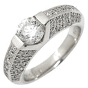ノンブランド NON BRAND ダイヤモンド 0.909ct 0.70ct デザインリング プラチナシルバー Pt900 ダイヤモンド リング 指輪 パヴェ プラチナ900 ラウンドブリリアント パヴェ 12号