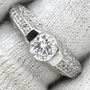 ノンブランド NON BRAND ダイヤモンド 0.909ct 0.70ct デザインリング プラチナシルバー Pt900 ダイヤモンド リング 指輪 パヴェ プラチナ900 ラウンドブリリアント パヴェ 12号