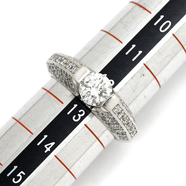 ノンブランド NON BRAND ダイヤモンド 0.909ct 0.70ct デザインリング プラチナシルバー Pt900 ダイヤモンド リング 指輪 パヴェ プラチナ900 ラウンドブリリアント パヴェ 12号