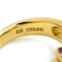 セリーヌ CELINE ゴールドリング ホースシュー イエローゴールド K18YG ルビー リング 指輪 AU750 18K ルビー 馬蹄 12.5号