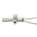 スタージュエリー STAR JEWELRY 1XN0415 プラチナシルバー Pt950 ダイヤモンド ネックレス プラチナ ハートシェイプ ダイヤ クロスネックレス 0.15ct