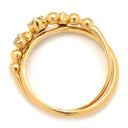 4℃ 4℃ ダブルループ ダイヤ イエローゴールド K18YG ダイヤモンド リング 指輪 K18YG Au750 18K 18金 3P 3石 3粒 ステラ 星座モチーフ 2連 2重 9.5号