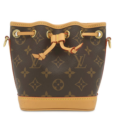 ルイヴィトン LOUIS VUITTON ナノ ノエ M81266 モノグラム モノグラムキャンバス 2WAYバッグ ゴールド金具 ショルダーバッグ ハンドバッグ 茶