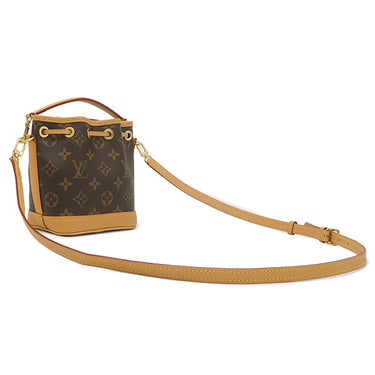 ルイヴィトン LOUIS VUITTON ナノ ノエ M81266 モノグラム モノグラムキャンバス 2WAYバッグ ゴールド金具 ショルダーバッグ ハンドバッグ 茶