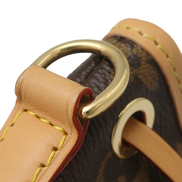 ルイヴィトン LOUIS VUITTON ナノ ノエ M81266 モノグラム モノグラムキャンバス 2WAYバッグ ゴールド金具 ショルダーバッグ ハンドバッグ 茶