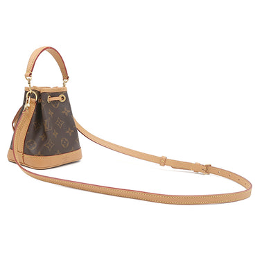 ルイヴィトン Louis Vuitton ナノ ノエ M81266 モノグラム モノグラムキャンバス 2WAYバッグ ゴールド金具 ショルダーバッグ ハンドバッグ 茶