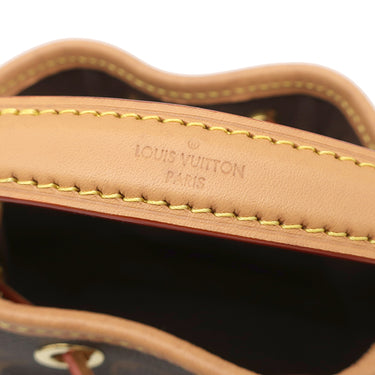 ルイヴィトン Louis Vuitton ナノ ノエ M81266 モノグラム モノグラムキャンバス 2WAYバッグ ゴールド金具 ショルダーバッグ ハンドバッグ 茶
