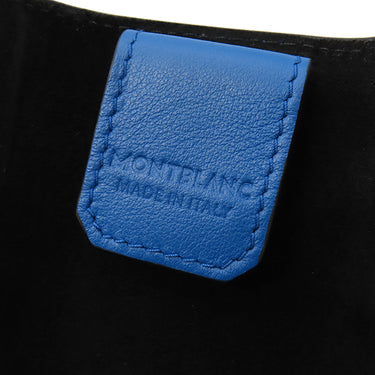 モンブラン Montblanc アーバンスピリット 1本用 124106 コバルトブルー レザー ペンケース シルバー金具 青 ホワイトスター ペン入れ 1本差し