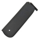 モンブラン Montblanc ジップ式ペンポーチ 1本用 ブラック レザー ペンケース ガンメタル金具 黒