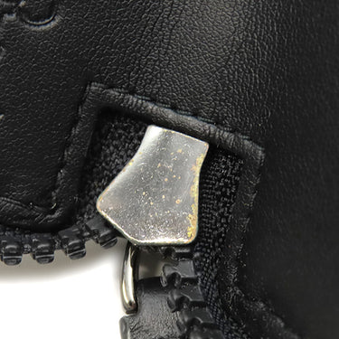 モンブラン Montblanc ジップ式ペンポーチ 1本用 ブラック レザー ペンケース ガンメタル金具 黒