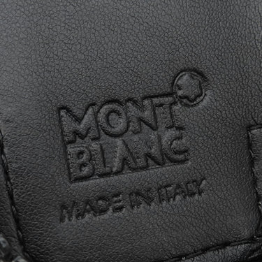 モンブラン Montblanc ジップ式ペンポーチ 1本用 ブラック レザー ペンケース ガンメタル金具 黒
