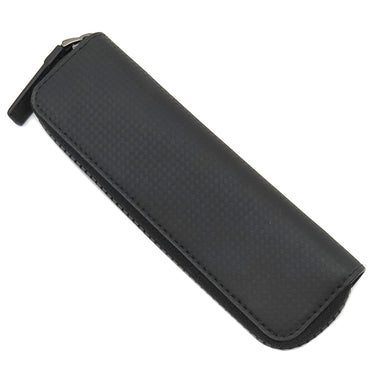 モンブラン Montblanc ジップ式ペンポーチ 1本用 ブラック レザー ペンケース ガンメタル金具 黒