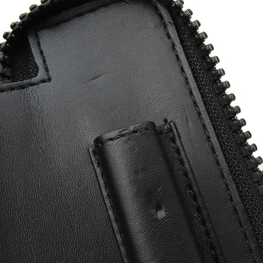 モンブラン Montblanc ジップ式ペンポーチ 1本用 ブラック レザー ペンケース ガンメタル金具 黒