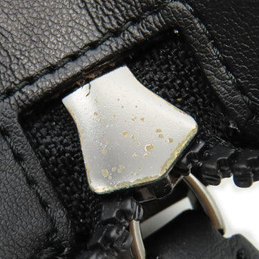 モンブラン Montblanc ジップ式ペンポーチ 1本用 ブラック レザー ペンケース ガンメタル金具 黒