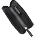モンブラン Montblanc ジップ式ペンポーチ 1本用 ブラック レザー ペンケース ガンメタル金具 黒