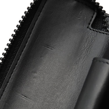 モンブラン Montblanc ジップ式ペンポーチ 1本用 ブラック レザー ペンケース ガンメタル金具 黒