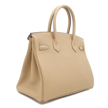 エルメス HERMES バーキン30 プシエール トゴ ハンドバッグ シルバー金具 ベージュ