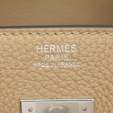 エルメス HERMES バーキン30 プシエール トゴ ハンドバッグ シルバー金具 ベージュ