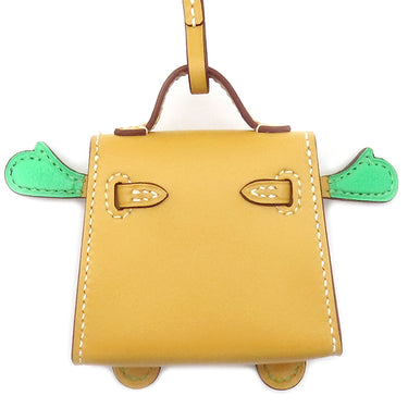 エルメス HERMES ビジュードサック ケリードール ナチュラル×ヴェールコミック×ヴェールフィズ シェーブル タデラクト バッグチャーム シルバー金具 緑