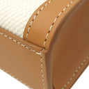 セリーヌ CELINE ミニ バーティカル カバ 193302 ナチュラル×タン キャンバス レザー 2WAYバッグ ゴールド金具 アイボリー 茶 ハンドバッグ ショルダー
