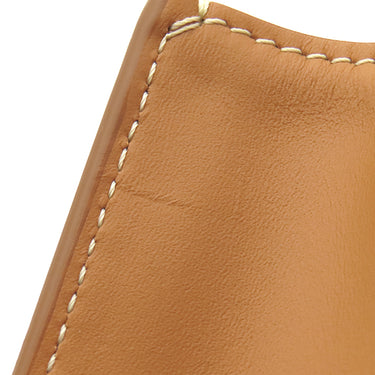 セリーヌ CELINE ミニ バーティカル カバ 193302 ナチュラル×タン キャンバス レザー 2WAYバッグ ゴールド金具 アイボリー 茶 ハンドバッグ ショルダー