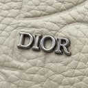 クリスチャン・ディオール Christian Dior グラビティ ポーチ ベージュ レザー ポーチ シルバー金具 コスメポーチ グレー