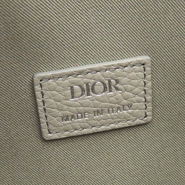 クリスチャン・ディオール Christian Dior グラビティ ポーチ ベージュ レザー ポーチ シルバー金具 コスメポーチ グレー