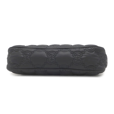 グッチ GUCCI GGマトラッセ 735049 ブラック ナイロン レザー ショルダーバッグ シルバー金具 黒 GG ダブルG