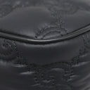 グッチ GUCCI GGマトラッセ 735049 ブラック ナイロン レザー ショルダーバッグ シルバー金具 黒 GG ダブルG