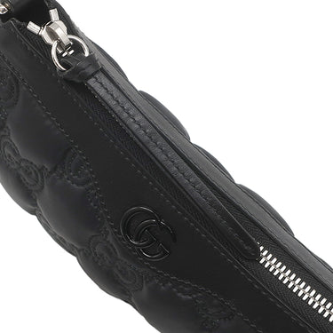 グッチ GUCCI GGマトラッセ 735049 ブラック ナイロン レザー ショルダーバッグ シルバー金具 黒 GG ダブルG