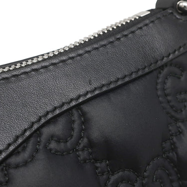 グッチ GUCCI GGマトラッセ 735049 ブラック ナイロン レザー ショルダーバッグ シルバー金具 黒 GG ダブルG