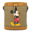 グッチ GUCCI ディズニーコラボ ミッキー スモール バケット 602691 ブラウン GGスプリームキャンバス レザー ショルダーバッグ ヴィンテージ金具 マイクロGG 茶