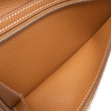 エルメス HERMES ベアンスフレ ゴールド ヴォーエプソン 長財布 シルバー金具 二つ折り財布