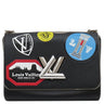 ルイヴィトン LOUIS VUITTON ワールドツアー ツイストMM M52105 ノワール エピレザー ショルダーバッグ シルバー金具 黒 ワッペン風 ステッカーモチーフ