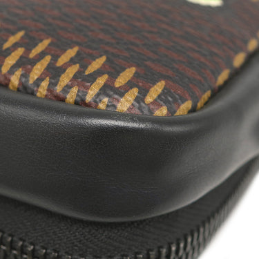 ルイヴィトン LOUIS VUITTON ダブルフォンポーチ N40377 ダミエジャイアント レザー ダミエエベヌジャイアントキャンバス ショルダーバッグ マットブラック金具 LVスクエアード コレクション NIGO カメ