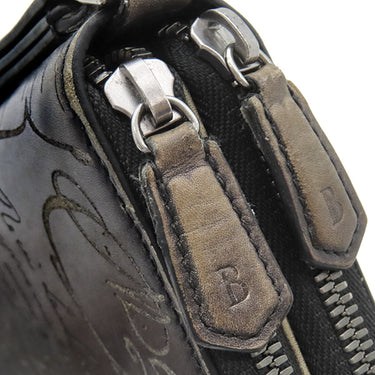ベルルッティ BERLUTI タリ マキシウォレット ブラック レザー 長財布 シルバー金具 黒 スクリット カリグラフィ ラウンドファスナー