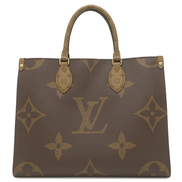 ルイヴィトン LOUIS VUITTON オンザゴー MM M45321 モノグラム モノグラムキャンバス モノグラムリバースキャンバス トートバッグ ゴールド金具 茶 ハンドバッグ
