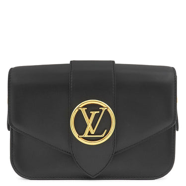 ルイヴィトン LOUIS VUITTON LVPONT9 LVポンヌフ M55948 ノワール スムースレザー ショルダーバッグ ゴールド金具 黒 ピンク LVサークル