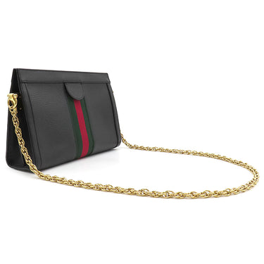 グッチ GUCCI オフィディア ショルダー 503877 ブラック レザー ショルダーバッグ ゴールド金具 黒 GGマーモント チェーンショルダー
