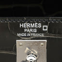 エルメス HERMES ケリー25 外縫い グラファイト アリゲーター 2WAYバッグ シルバー金具