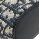 クリスチャン・ディオール Christian Dior アンバー ミニ バケットバッグ ネイビー系 コットン レザー 2WAYバッグ ゴールド金具 ショルダー オブリーク