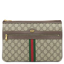 グッチ GUCCI オフィディア GG 517551 ベージュ×ブラウン GGスプリームキャンバス クラッチバッグ ゴールド金具 セカンドバッグ ウェブストライプ