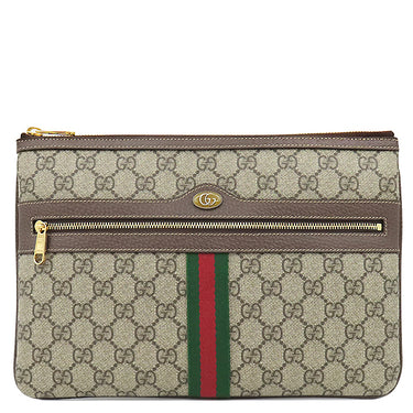 グッチ GUCCI オフィディア GG 517551 ベージュ×ブラウン GGスプリームキャンバス クラッチバッグ ゴールド金具 セカンドバッグ ウェブストライプ