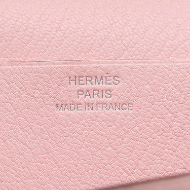 エルメス HERMES ベアンスフレ ローズサクラ シェーブル 長財布 シルバー金具 二つ折り財布