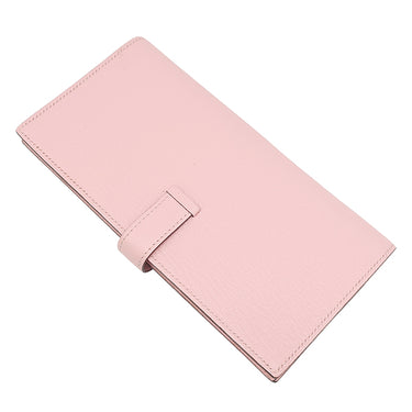 エルメス HERMES ベアンスフレ ローズサクラ シェーブル 長財布 シルバー金具 二つ折り財布