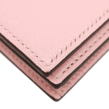 エルメス HERMES ベアンスフレ ローズサクラ シェーブル 長財布 シルバー金具 二つ折り財布