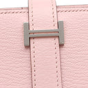 エルメス HERMES ベアンスフレ ローズサクラ シェーブル 長財布 シルバー金具 二つ折り財布