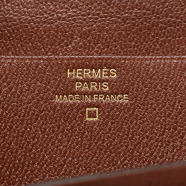 エルメス HERMES ベアンスフレ ミール アリゲーター 長財布 ゴールド金具 クロコ シャイン 二つ折り財布