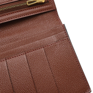 エルメス HERMES ベアンスフレ ミール アリゲーター 長財布 ゴールド金具 クロコ シャイン 二つ折り財布
