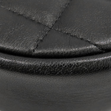 シャネル CHANEL マトラッセ ラウンド チェーン ショルダー ブラック ラムスキン ショルダーバッグ シルバー金具 黒 ココマーク